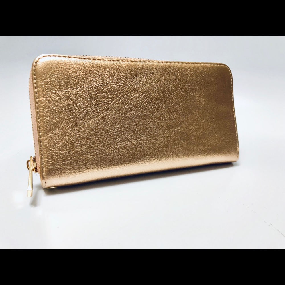BUY ONE GET ONE FREE NWOT Vegan Leather Rose Gold Wallet/Wristlet